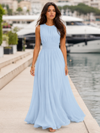 Ruched Chiffon Maxi Dress Wedding Guest