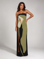Robe maxi sculptée bustier pour femme soirée