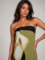 Vestido maxi esculpido sin tirantes para mujer de noche