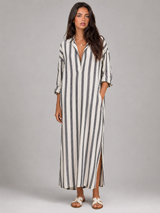 Robe chemise longue rayée pour femme été