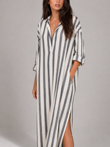 Robe chemise longue rayée pour femme été