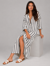 Robe chemise longue rayée pour femme été
