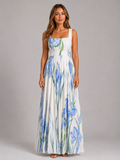 Floral A Line Maxi Dress Summer Women