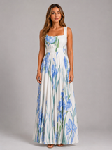 Vestido maxi floral en línea A para mujer verano