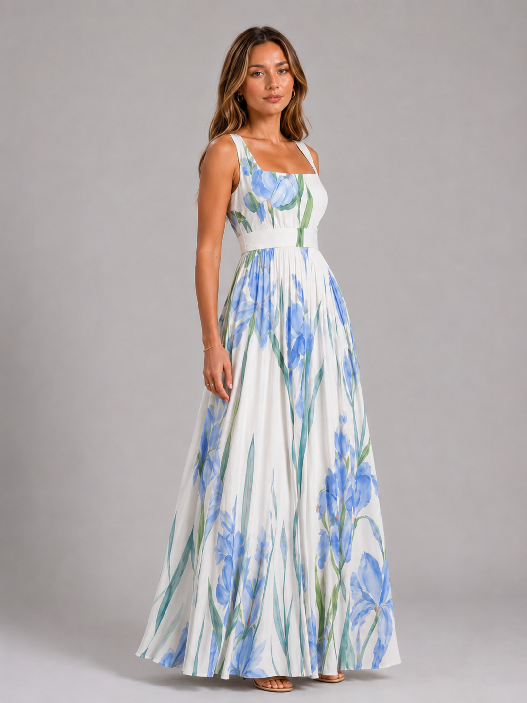Floral A Line Maxi Dress Summer Women