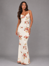 Vestido maxi floral con efecto satinado para invitada de boda