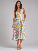 Vestido midi floral de verano para mujer