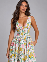 Vestido midi floral de verano para mujer