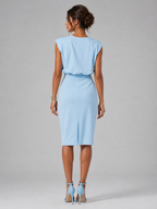 Keyhole Neck Ruched Midi Dress Cocktail Women