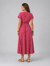 Robe longue manches papillon fleurie été femme