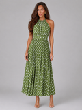 Vestido midi halter con lunares para mujer de verano