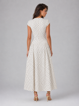 Robe longue ligne A à pois été femme