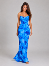 Vestido maxi bodycon floral para mujer de noche