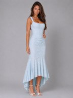 Ruched Lace Bodycon Midi Dress Cocktail Women