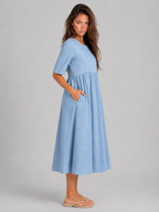 Robe midi effet lin été femme