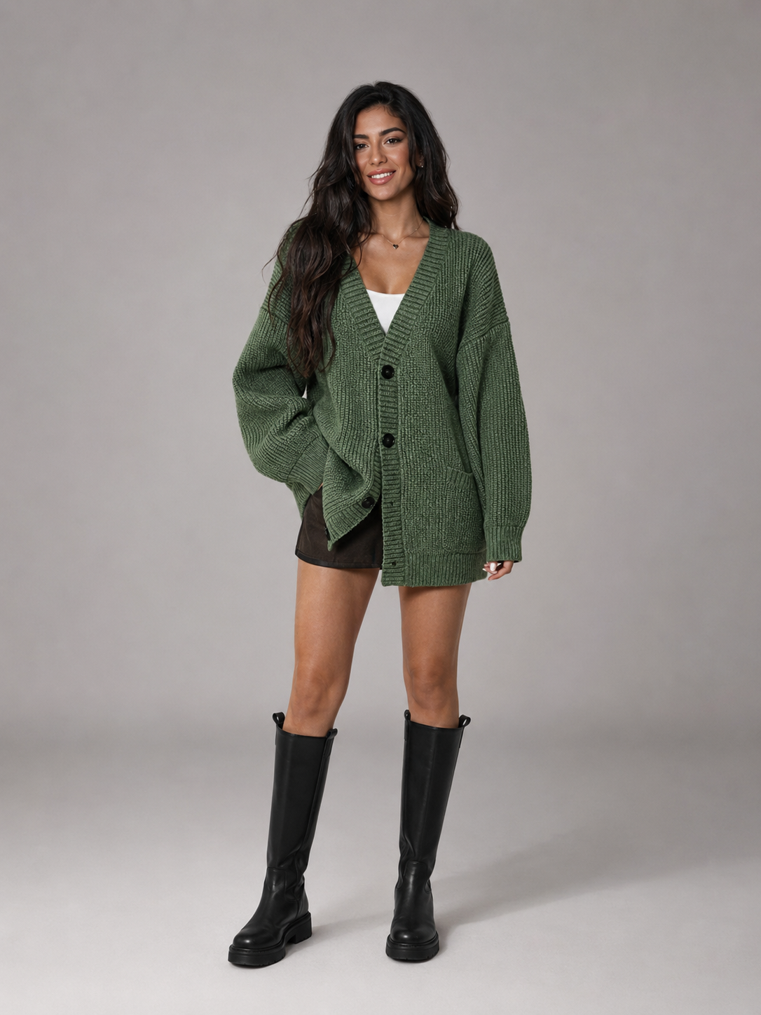 Women's Oversized Chunky Knit Cardigan
