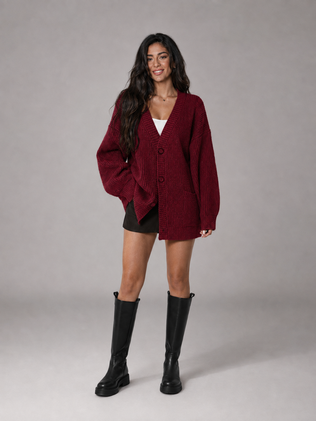 Women's Oversized Chunky Knit Cardigan