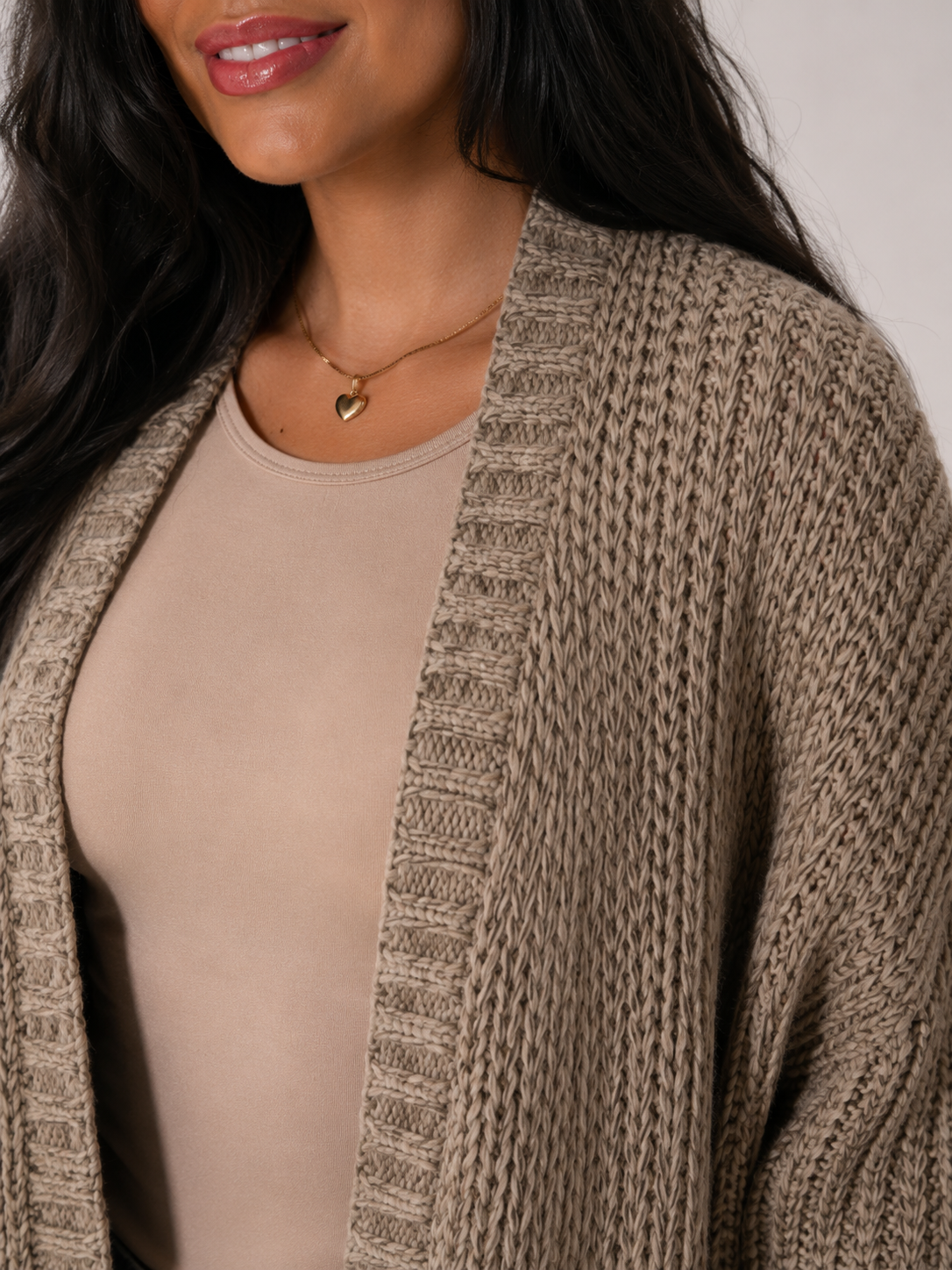 Women's Longline Open Front Knit Cardigan