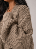 Women's Longline Open Front Knit Cardigan