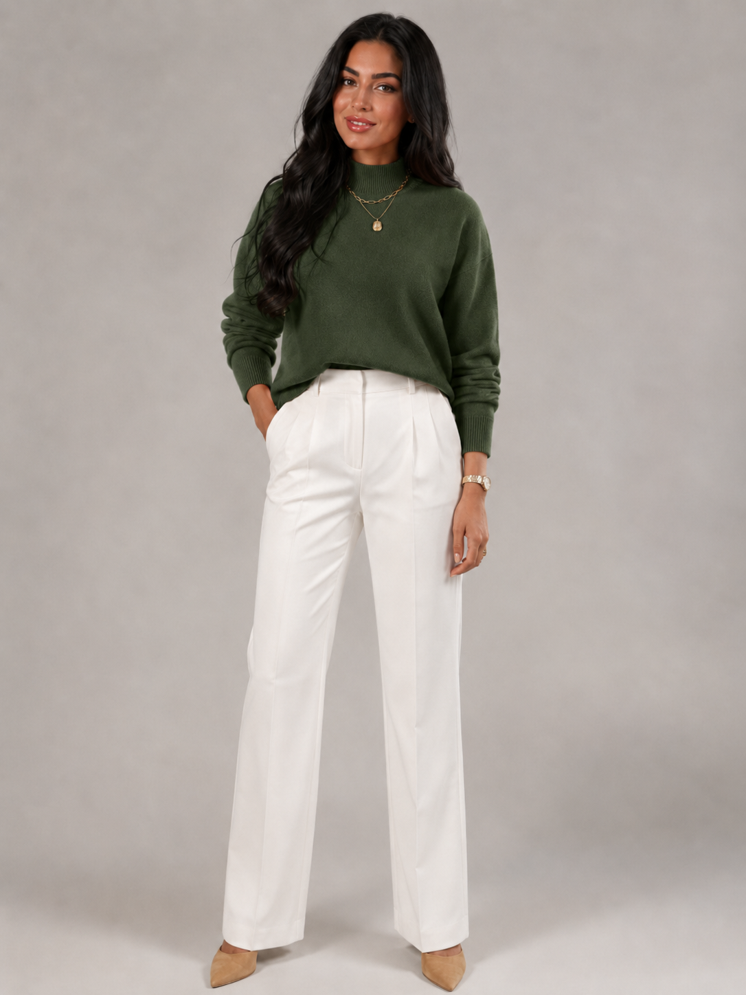 Women's Mock Neck Soft Knit Sweater