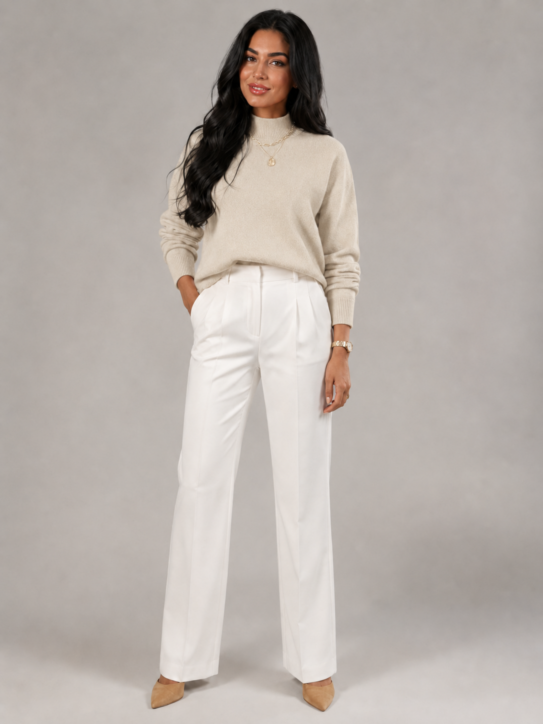 Women's Mock Neck Soft Knit Sweater