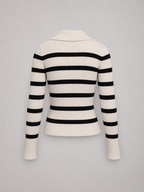 Striped half zip knit sweater – Nude & Nero