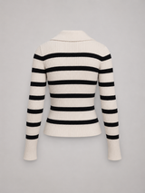 Striped half zip knit sweater – Nude & Nero