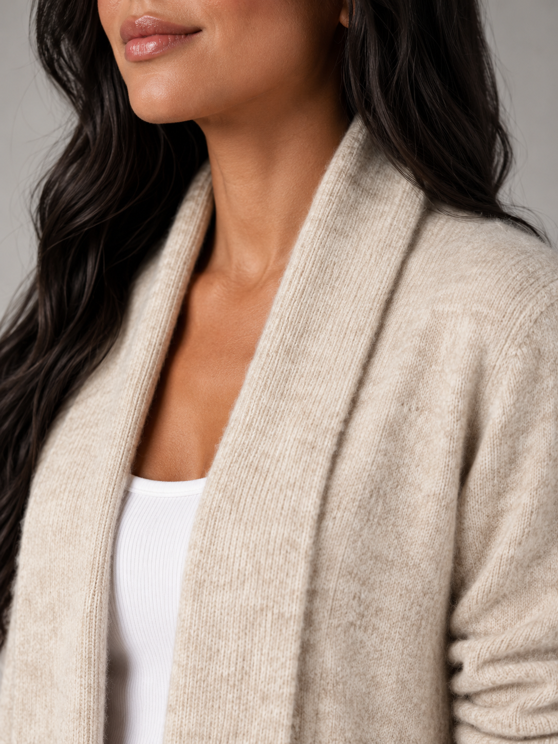 Women's Shawl Collar Button-Tab Cardigan