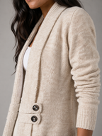 Women's Shawl Collar Button-Tab Cardigan