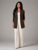 Women's Shawl Collar Button-Tab Cardigan