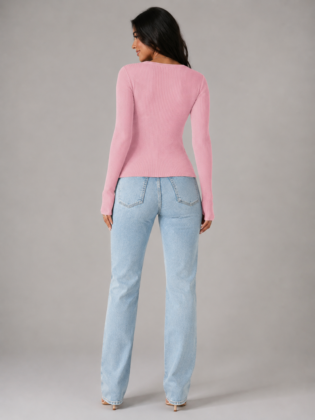 Women's Button Front Ribbed Knit Top