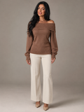 Women's Off Shoulder Fold-Over Sweater