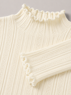Ribbed mock neck knit sweater – Nude & Nero