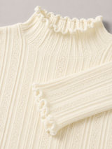 Ribbed mock neck knit sweater – Nude & Nero