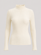 Ribbed mock neck knit sweater – Nude & Nero