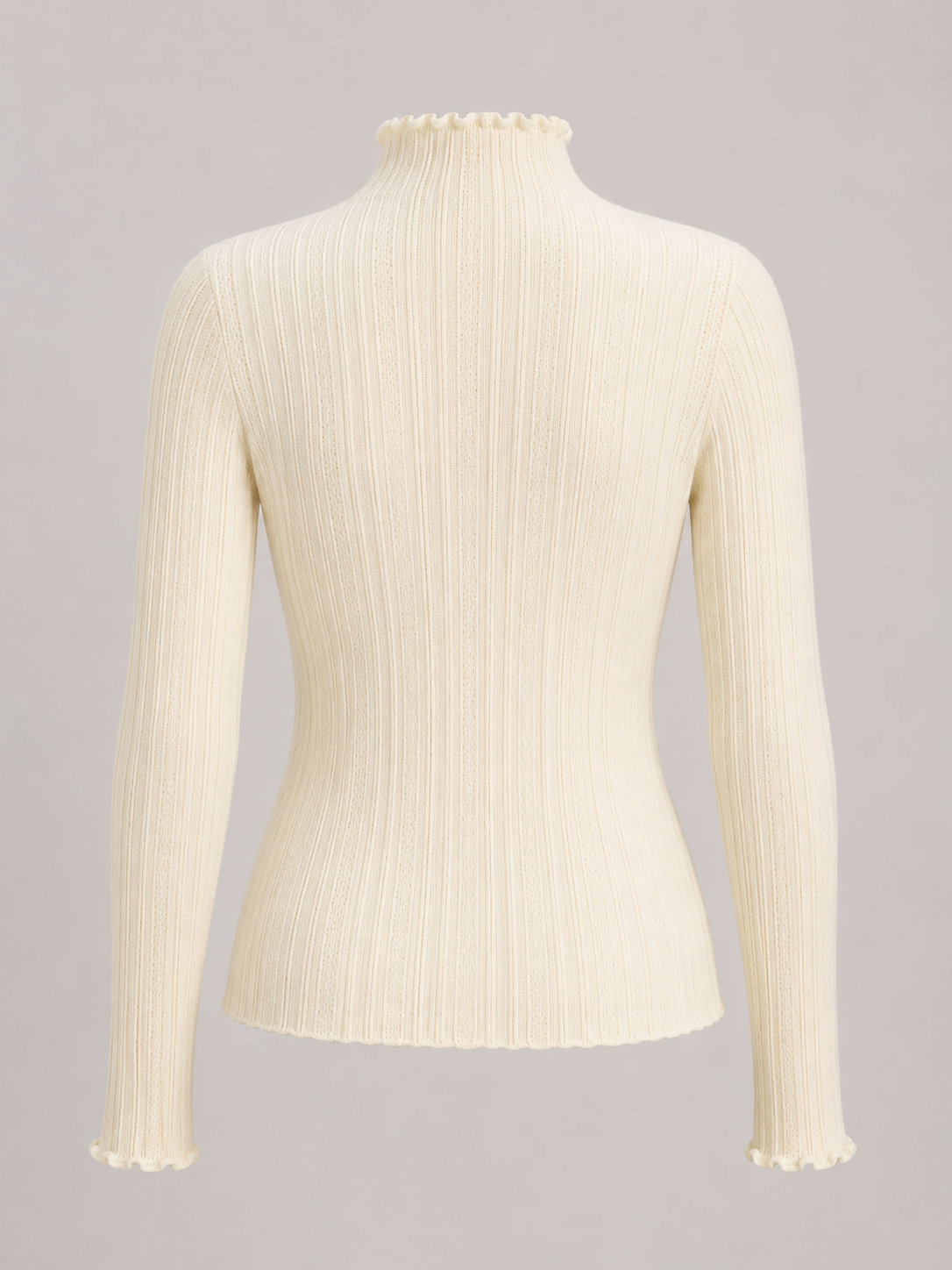 Ribbed mock neck knit sweater – Nude & Nero