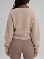 Fuzzy knit zip cardigan – Nude & Nero