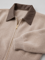 Fuzzy knit zip cardigan – Nude & Nero
