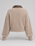 Fuzzy knit zip cardigan – Nude & Nero