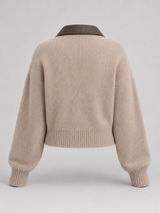 Fuzzy knit zip cardigan – Nude & Nero