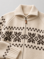 Fair Isle Zip Knit Cardigan for Women