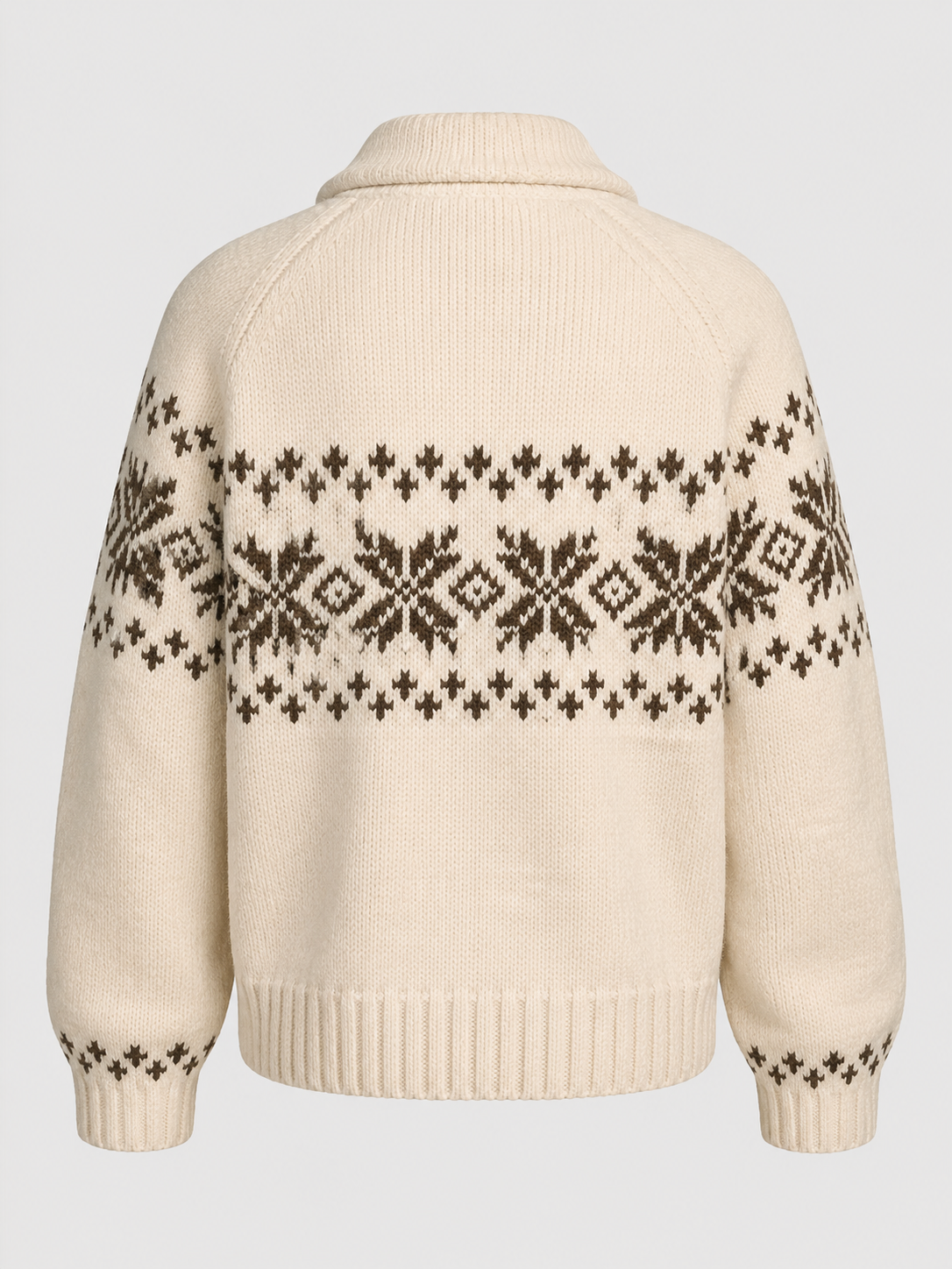 Fair Isle Zip Knit Cardigan for Women
