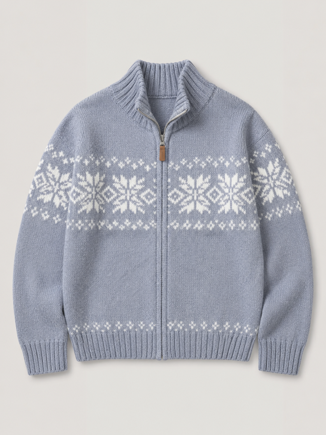 Fair Isle Zip Knit Cardigan for Women