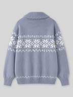 Fair Isle Zip Knit Cardigan for Women