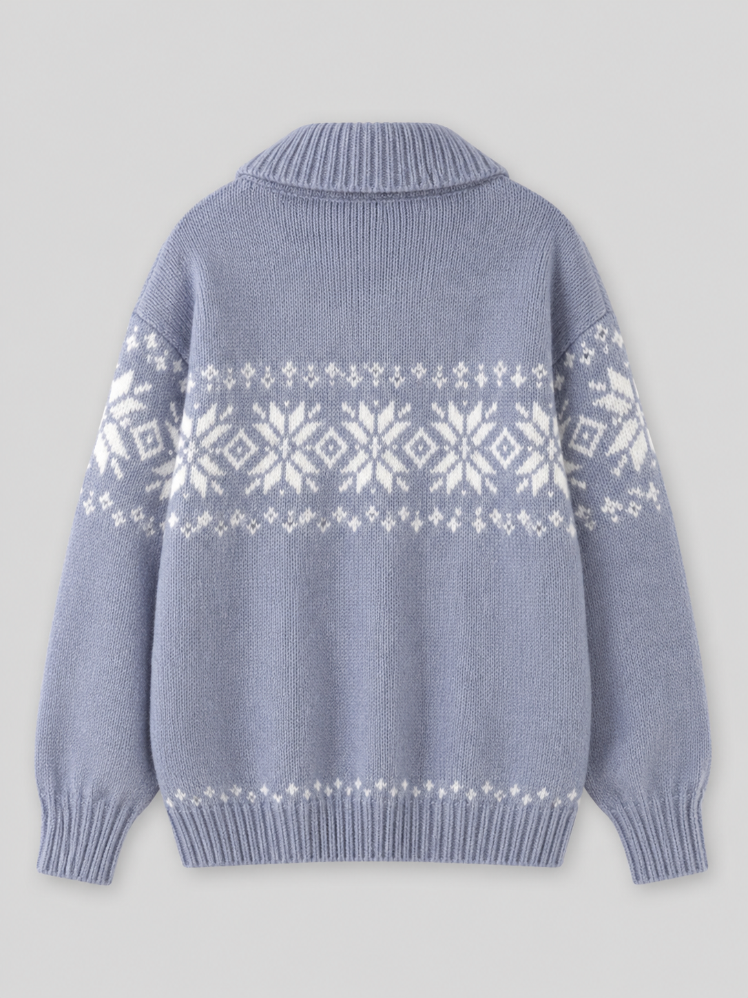 Fair Isle Zip Knit Cardigan for Women