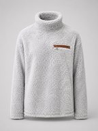 Pull à col roulé duveteux pour femme