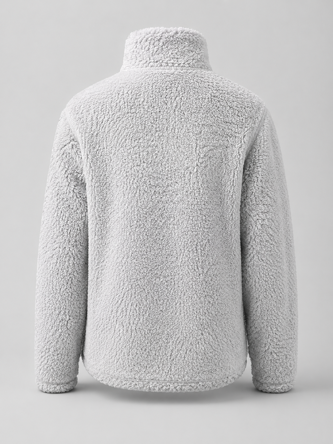 Suéter de cuello alto y textura peluda para mujer