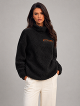 Fuzzy Turtleneck Sweater for Women