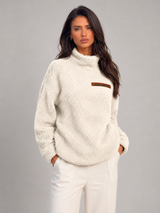 Fuzzy Turtleneck Sweater for Women