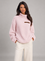 Fuzzy Turtleneck Sweater for Women